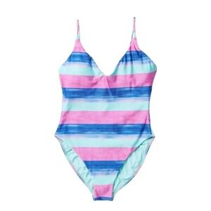 Vix Paula Hermanny Mani Bella Striped One Piece Swimsuit Size M NWOT